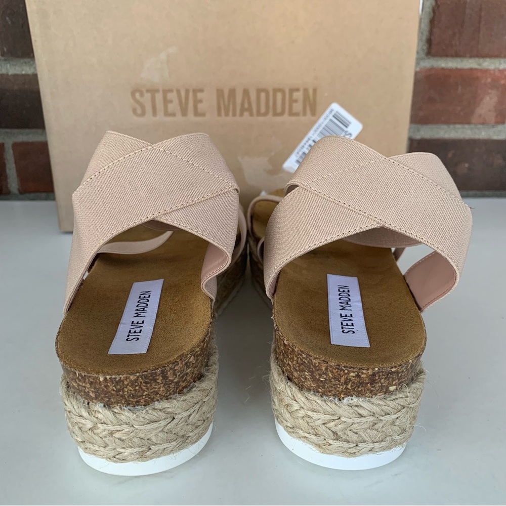 Steve Madden Womens Kimmie Blush Fabric Espadrille Platform Sandals US 9 M - Picture 6 of 9
